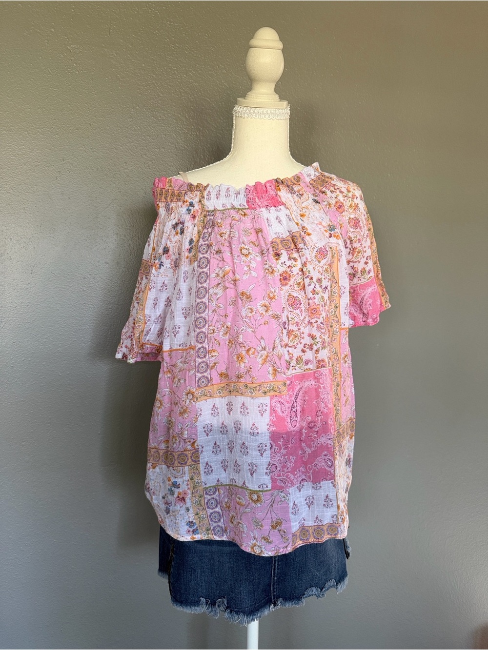 Counterparts Pink Floral Off-Shoulder Blouse